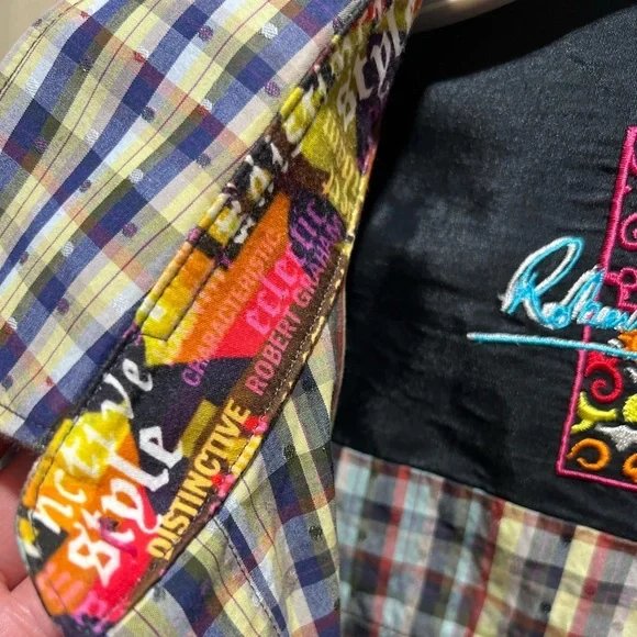 NWOT Robert Graham Plaid & Polka Dot Button Down Shirt Sz 3X - Picture 7 of 9